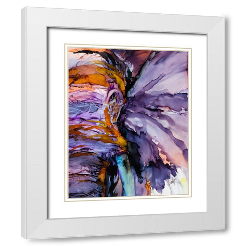 Sometimes You Just Need a Purple Elephant White Modern Wood Framed Art Print with Double Matting by Art by Leslie Franklin