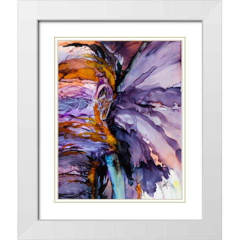 Sometimes You Just Need a Purple Elephant White Modern Wood Framed Art Print with Double Matting by Art by Leslie Franklin
