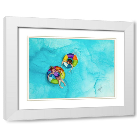 Dont Splash White Modern Wood Framed Art Print with Double Matting by Art by Leslie Franklin