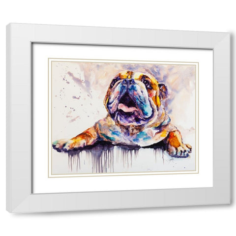 Im Feeling Peckish White Modern Wood Framed Art Print with Double Matting by Art by Leslie Franklin