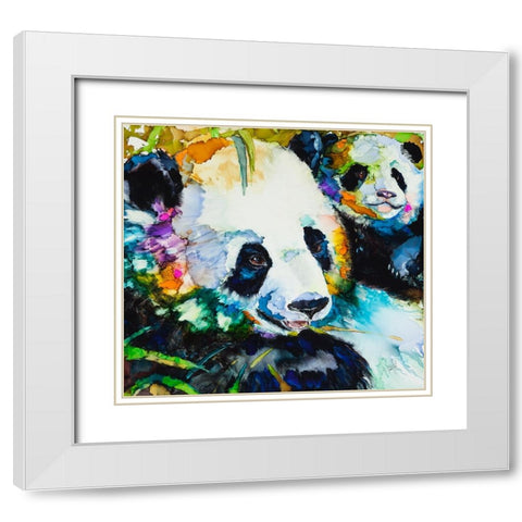 Me and My Mommy White Modern Wood Framed Art Print with Double Matting by Art by Leslie Franklin