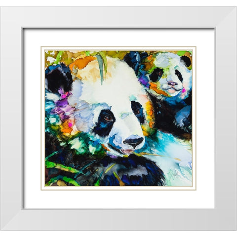 Me and My Mommy White Modern Wood Framed Art Print with Double Matting by Art by Leslie Franklin