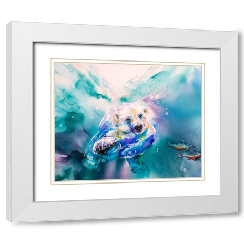 Chasing Char White Modern Wood Framed Art Print with Double Matting by Art by Leslie Franklin