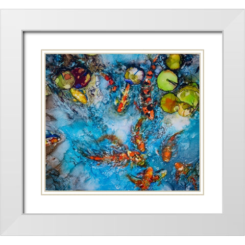 Findango White Modern Wood Framed Art Print with Double Matting by Art by Leslie Franklin