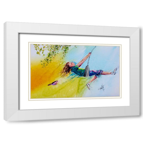 I Can Touch the Sky White Modern Wood Framed Art Print with Double Matting by Art by Leslie Franklin