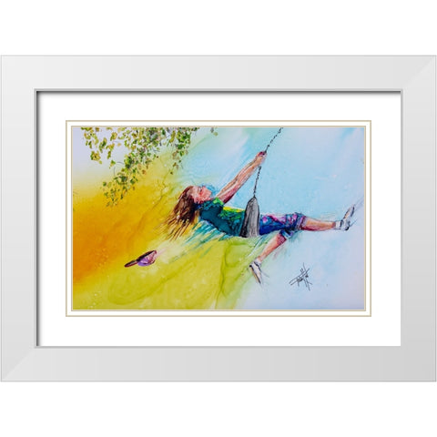 I Can Touch the Sky White Modern Wood Framed Art Print with Double Matting by Art by Leslie Franklin