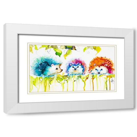Sharing the Hedge White Modern Wood Framed Art Print with Double Matting by Art by Leslie Franklin