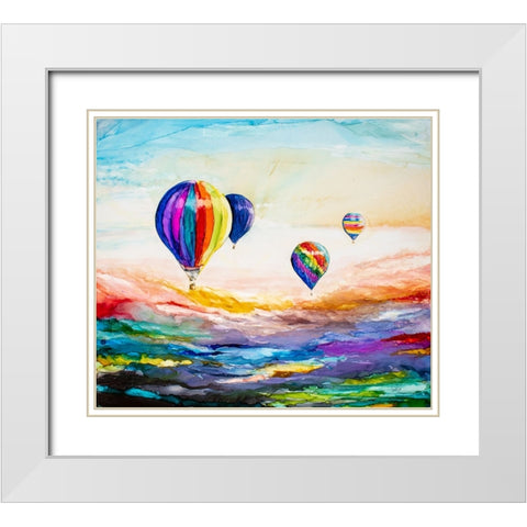 Up Up and Away White Modern Wood Framed Art Print with Double Matting by Art by Leslie Franklin