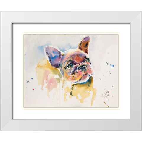 Will There Be Cake White Modern Wood Framed Art Print with Double Matting by Art by Leslie Franklin