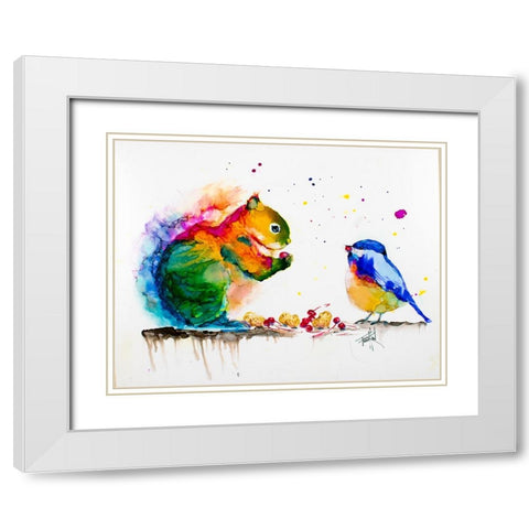 Blind Date White Modern Wood Framed Art Print with Double Matting by Art by Leslie Franklin