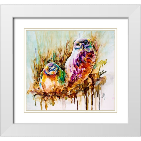 New in the Burrow White Modern Wood Framed Art Print with Double Matting by Art by Leslie Franklin