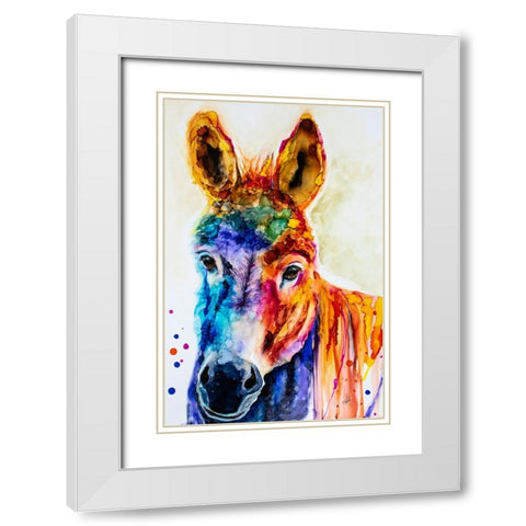 Pin the Tail on the What White Modern Wood Framed Art Print with Double Matting by Art by Leslie Franklin