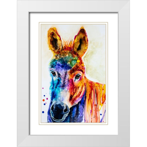 Pin the Tail on the What White Modern Wood Framed Art Print with Double Matting by Art by Leslie Franklin