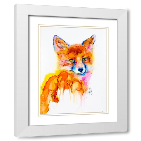 Very Vixen White Modern Wood Framed Art Print with Double Matting by Art by Leslie Franklin