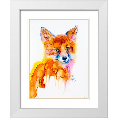 Very Vixen White Modern Wood Framed Art Print with Double Matting by Art by Leslie Franklin