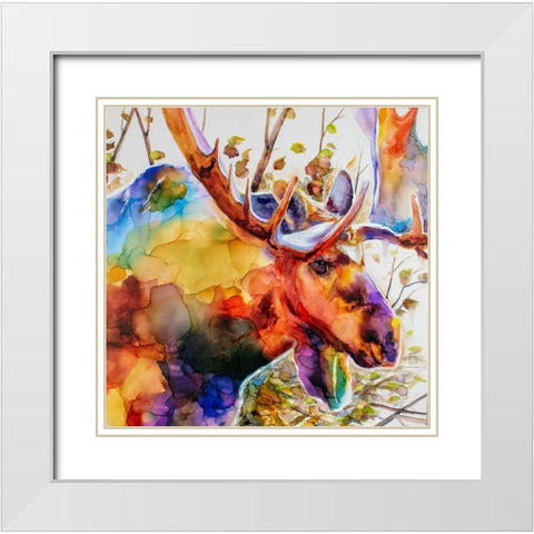 Arent I Amoosing_ White Modern Wood Framed Art Print with Double Matting by Art by Leslie Franklin