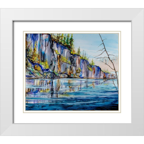 Canadian Shield Me White Modern Wood Framed Art Print with Double Matting by Art by Leslie Franklin
