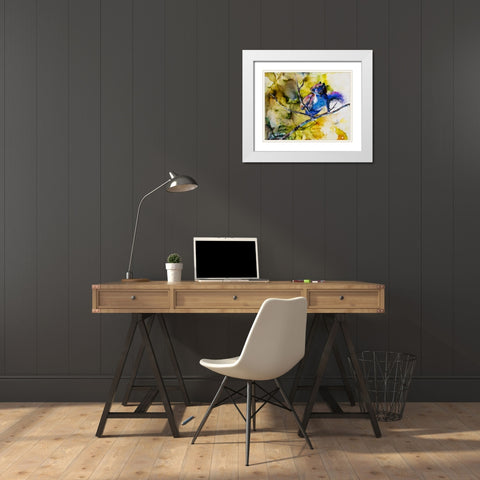 Did Someone Call Me_ White Modern Wood Framed Art Print with Double Matting by Art by Leslie Franklin