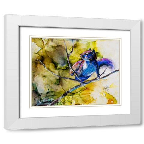 Did Someone Call Me_ White Modern Wood Framed Art Print with Double Matting by Art by Leslie Franklin