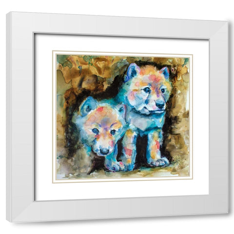 Double Debut White Modern Wood Framed Art Print with Double Matting by Art by Leslie Franklin
