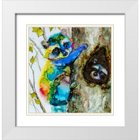 Hide And See White Modern Wood Framed Art Print with Double Matting by Art by Leslie Franklin