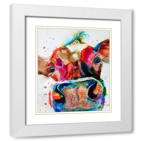 Im A Moonet White Modern Wood Framed Art Print with Double Matting by Art by Leslie Franklin