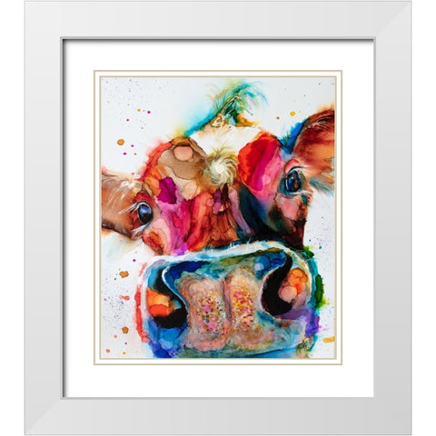 Im A Moonet White Modern Wood Framed Art Print with Double Matting by Art by Leslie Franklin