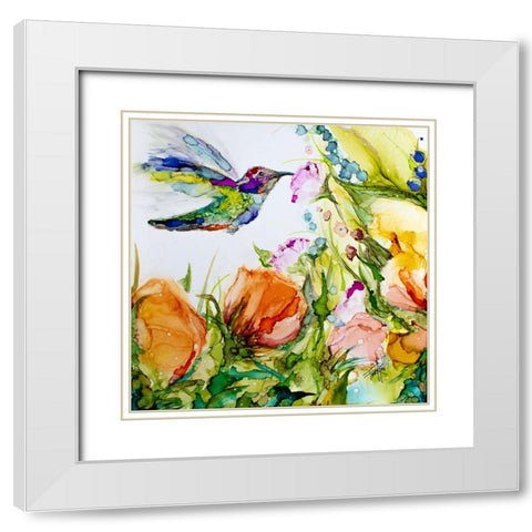 Samplinga White Modern Wood Framed Art Print with Double Matting by Art by Leslie Franklin