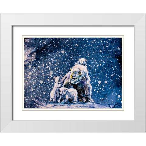 The Fam Jam White Modern Wood Framed Art Print with Double Matting by Art by Leslie Franklin