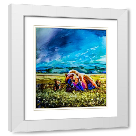 The Field Trip White Modern Wood Framed Art Print with Double Matting by Art by Leslie Franklin