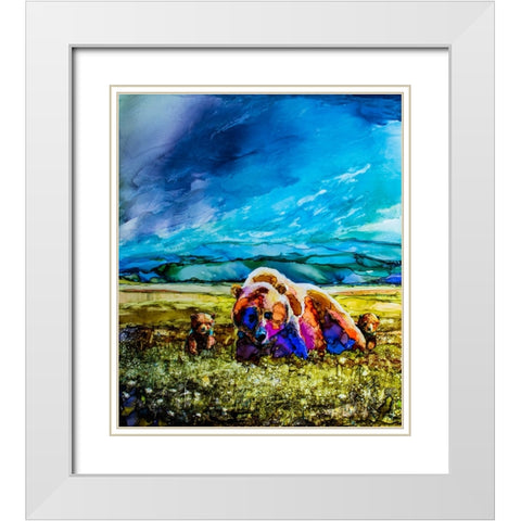 The Field Trip White Modern Wood Framed Art Print with Double Matting by Art by Leslie Franklin