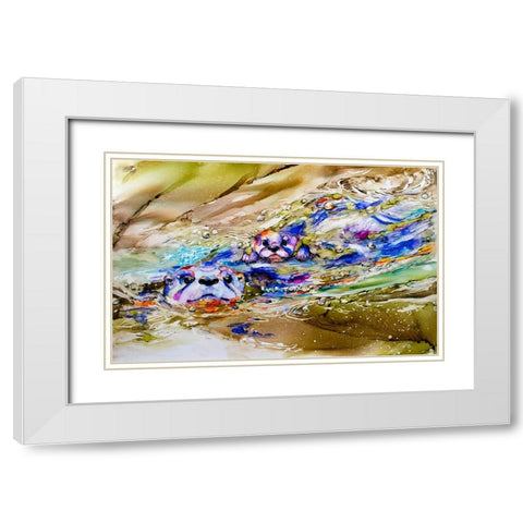 Wotter Lessons White Modern Wood Framed Art Print with Double Matting by Art by Leslie Franklin