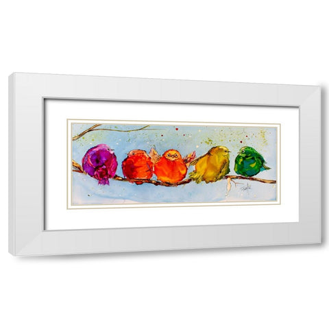We All Went Out On A Limb White Modern Wood Framed Art Print with Double Matting by Art by Leslie Franklin