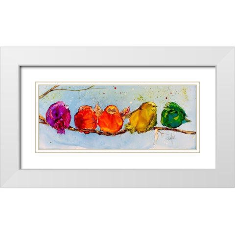 We All Went Out On A Limb White Modern Wood Framed Art Print with Double Matting by Art by Leslie Franklin