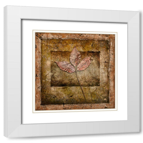 Autumn Leaves II White Modern Wood Framed Art Print with Double Matting by LightBoxJournal