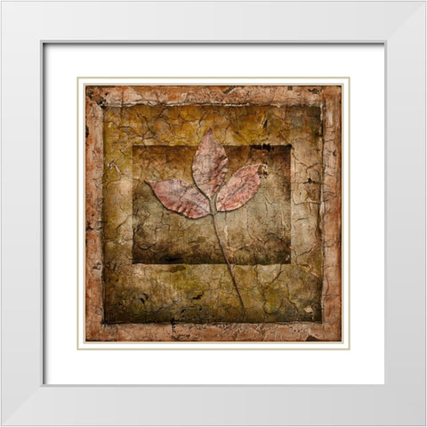 Autumn Leaves II White Modern Wood Framed Art Print with Double Matting by LightBoxJournal
