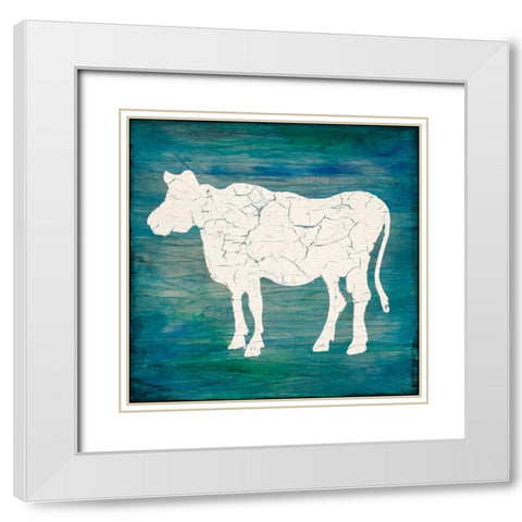 Farm Cow White Modern Wood Framed Art Print with Double Matting by LightBoxJournal