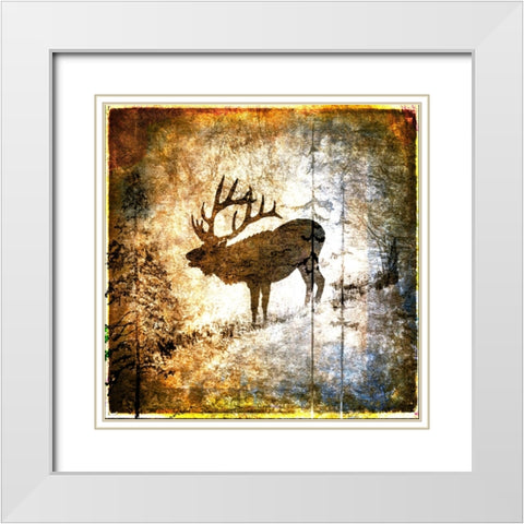 High Country Elk White Modern Wood Framed Art Print with Double Matting by LightBoxJournal