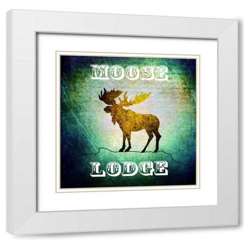 Lodge Moose Lodge White Modern Wood Framed Art Print with Double Matting by LightBoxJournal