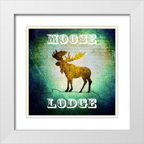Lodge Moose Lodge White Modern Wood Framed Art Print with Double Matting by LightBoxJournal