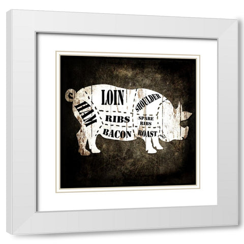 Butcher Shop I White Modern Wood Framed Art Print with Double Matting by LightBoxJournal