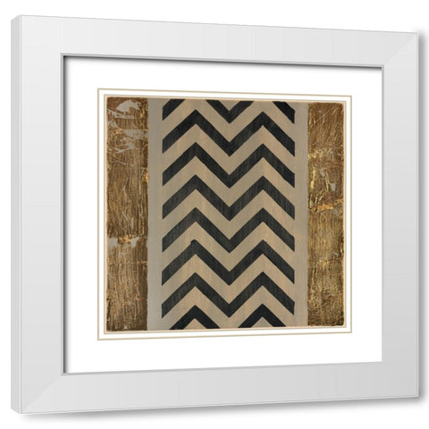 Black N Gold II White Modern Wood Framed Art Print with Double Matting by LightBoxJournal