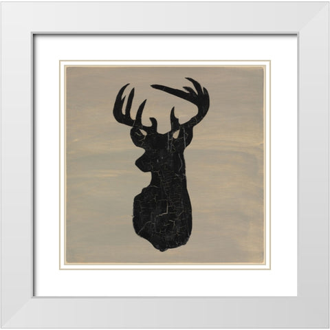 Love Deer White Modern Wood Framed Art Print with Double Matting by LightBoxJournal