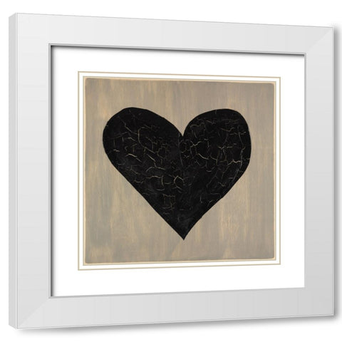 Love Heart White Modern Wood Framed Art Print with Double Matting by LightBoxJournal