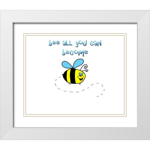 Bee All You Can Become 1 White Modern Wood Framed Art Print with Double Matting by LightBoxJournal