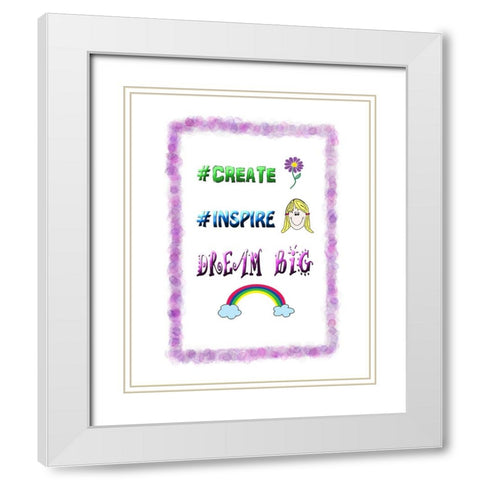 Create Inspire Dream White Modern Wood Framed Art Print with Double Matting by LightBoxJournal