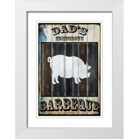 Dads BBQ 2 White Modern Wood Framed Art Print with Double Matting by LightBoxJournal