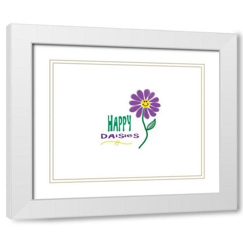 Happy Days White Modern Wood Framed Art Print with Double Matting by LightBoxJournal