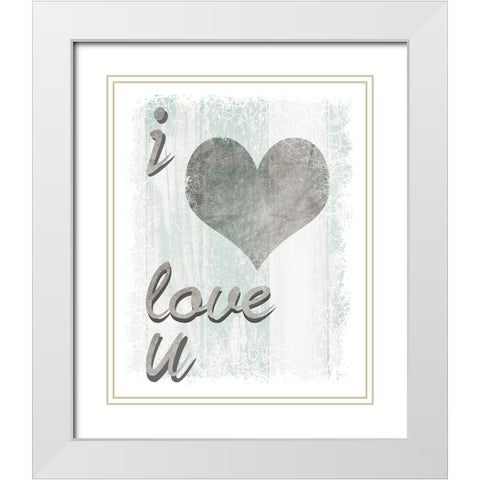 I Love You White Modern Wood Framed Art Print with Double Matting by LightBoxJournal