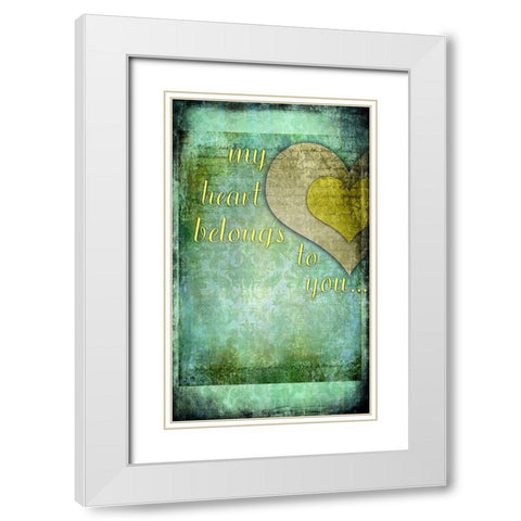 My Heart Belongs To You White Modern Wood Framed Art Print with Double Matting by LightBoxJournal